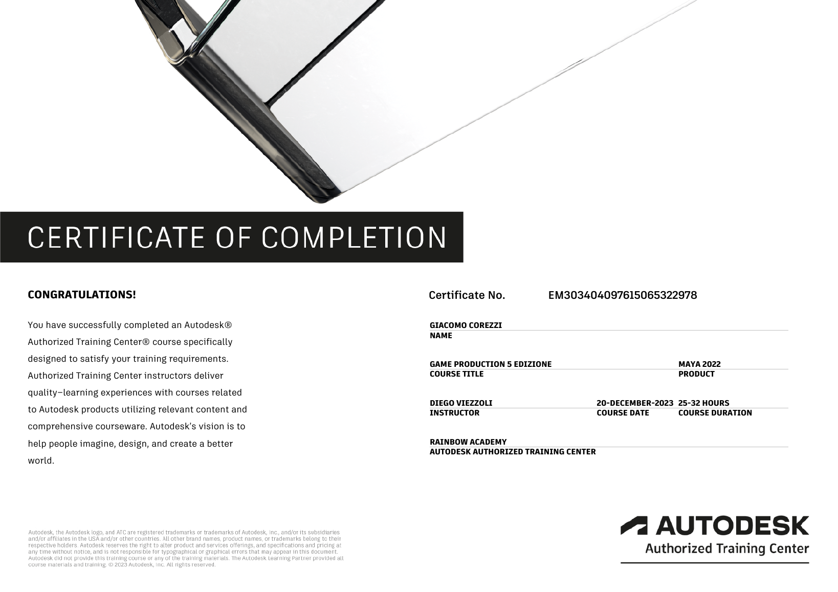 Autodesk Certificate